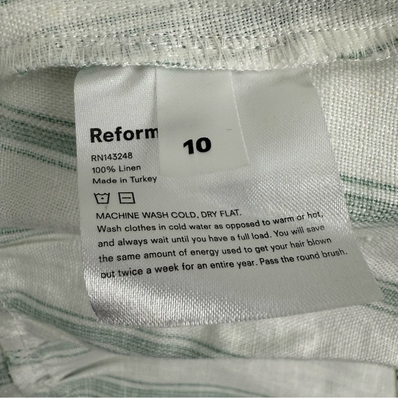 Reformation Eileen Linen Mid Dress Sz 10 - Picture 10 of 13